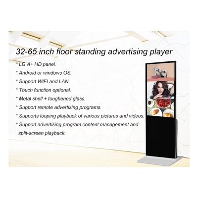 Señalización publicitaria interior vertical de la exhibición HD LCD del jugador del quiosco 4k de la pantalla táctil de la TV
